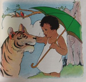 Sambo gives his shoes to the tiger