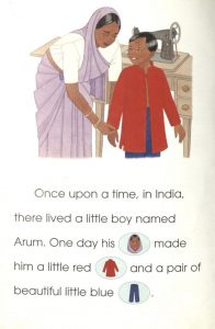 Arum's mother gifts the boy a red coat